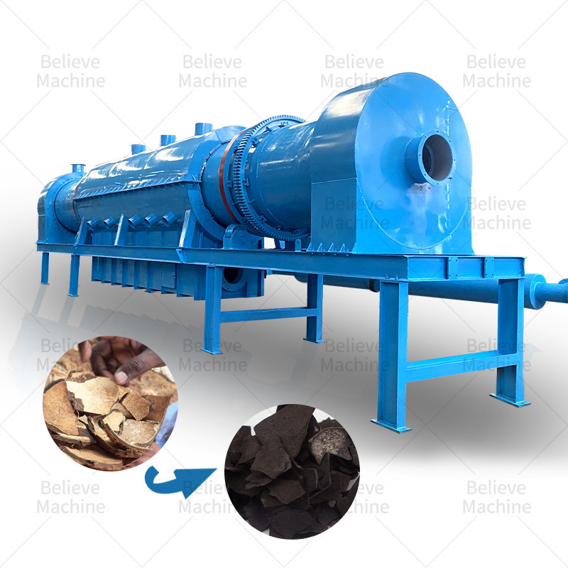 Waste Carbonization Furnace Biocoal Equipment  Sawdust Coconut Biochar Pyrolysis Machine Factory Price