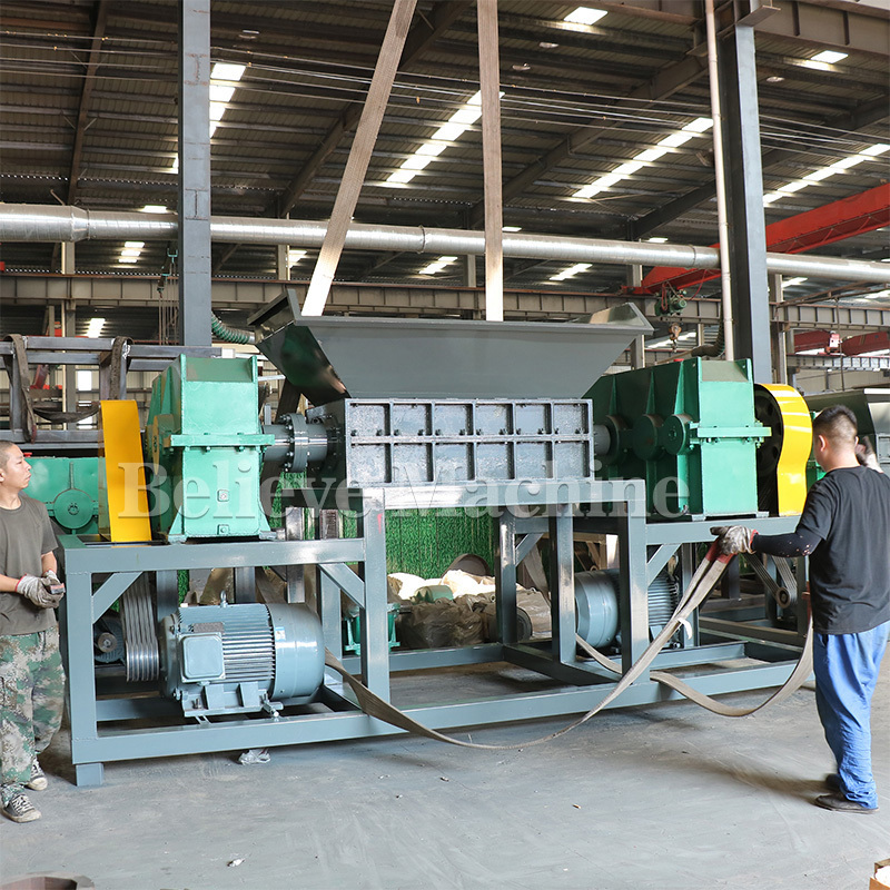 Durable Industrial Metal Shredder Equipment Heavy Duty Double Shaft Metal Shredder Machine