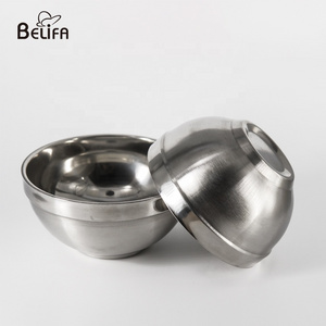 Belifa Stainless Steel Shaving Soap Mug Bowl Durable Metal Mug Safety Razor Polishing Stainless Steel Shaving Bowl