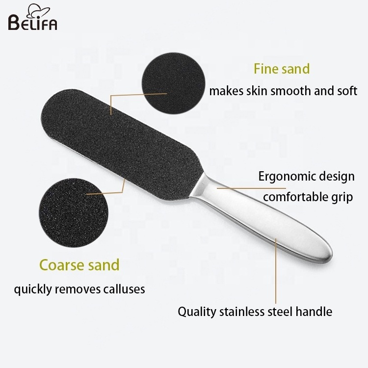 10pcs sandpaper replacement professional double sided pedicure dead skin callus remover stainless steel metal foot file