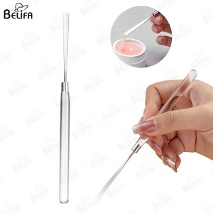 Stainless Steel Red Wooden Handle Professional Nail Tools Mixing Glue Picking Bakelite Stick