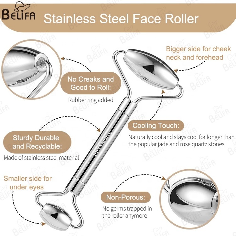 Body Facial Massage Gua Sha Tool Stainless Steel Guasha Set for Gusha Board Scraper and Roller In Box