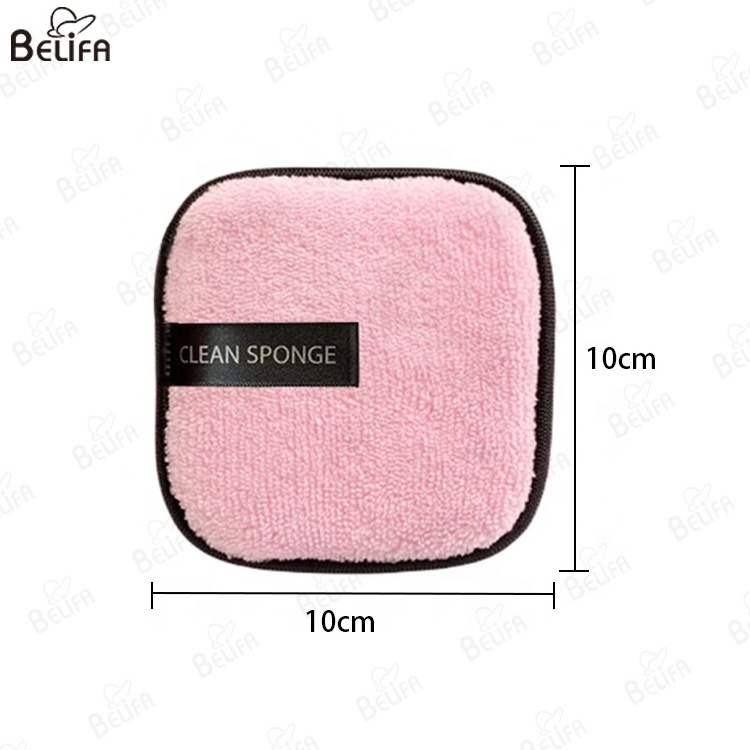 Custom Logo Rainbow Organic Cotton Bambus Facial Cloth Pads Square Washable Make up Remover Pads