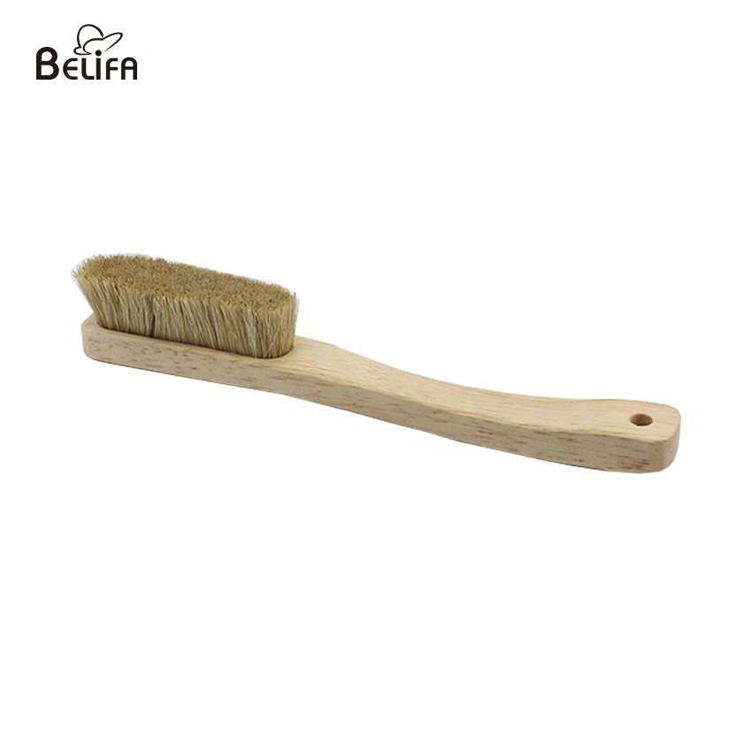 Belifa private label eco friendly pure natural boars hair climb chalk brush and rock climbing brush boar with wood handle