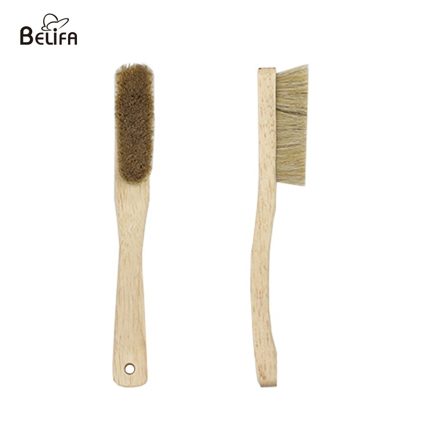 Belifa private label eco friendly pure natural boars hair climb chalk brush and rock climbing brush boar with wood handle