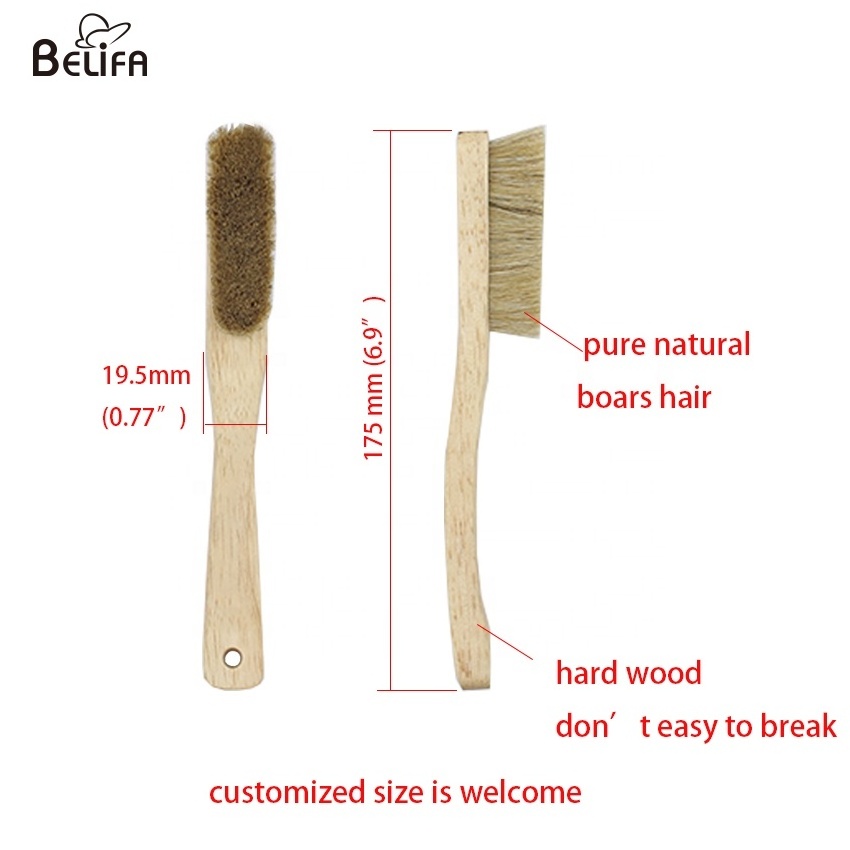 Belifa private label eco friendly pure natural boars hair climb chalk brush and rock climbing brush boar with wood handle