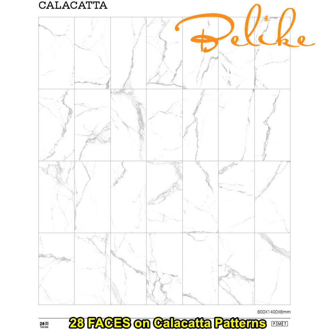 Big Slim Thin Porcelain Tile Ceramic Wall Tile 800x1400x6mm Carrara Calacatta Mable Pattern Home Decor Penthouse Design