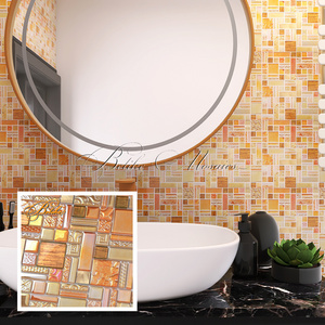 Super Stunning Iridescent Glass Mosaic Feature Wall Tile Cladding Home Decor Backspace Chic Foreground Accent Kitchen Backsplash