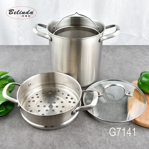 Multi Function Stainless Steel 304 Deep Frying Pot Steamer Pot With Induction Bottom