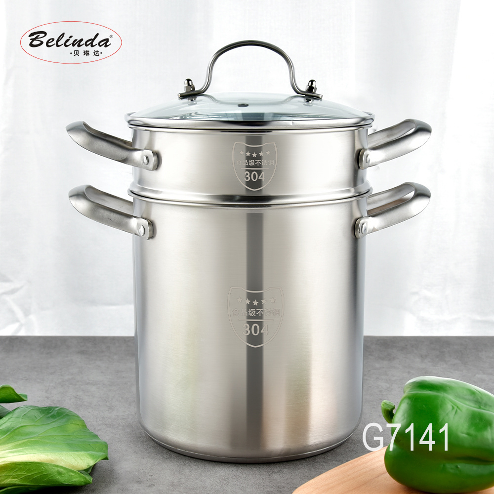 Multi Function Stainless Steel 304 Deep Frying Pot Steamer Pot With Induction Bottom