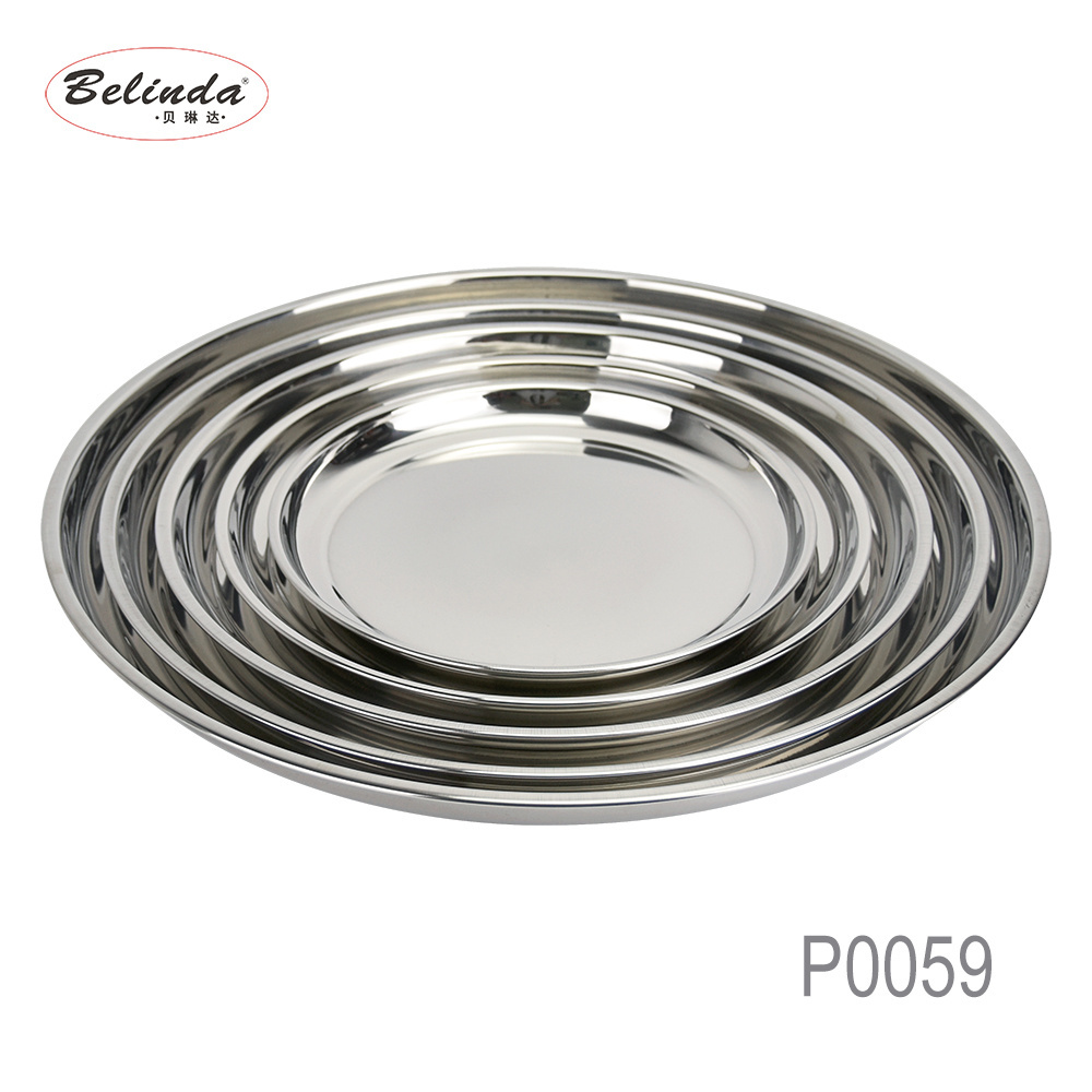 Stainless Steel Tray Serving Plate Food Waiters Indian Thali Dish Mess Catering Tray