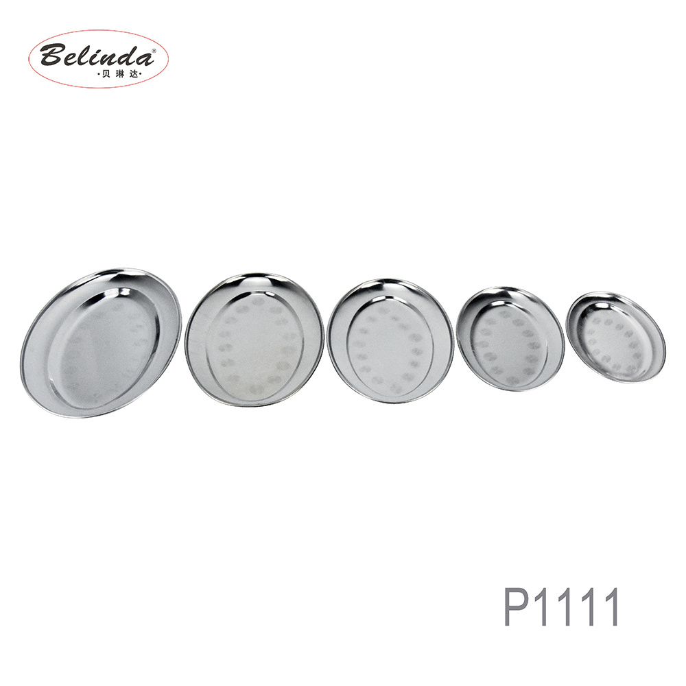 Home Hotel Stainless Steel Egg Shape Serving Tray Dinner Restaurant Oval Plate