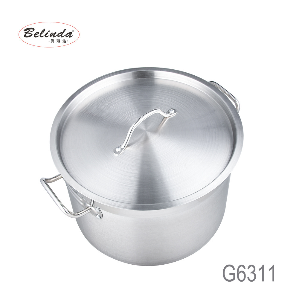 stainless steel heavy-duty large commercial induction saucepan composite frying pan cookware soup stock pot cooking pots