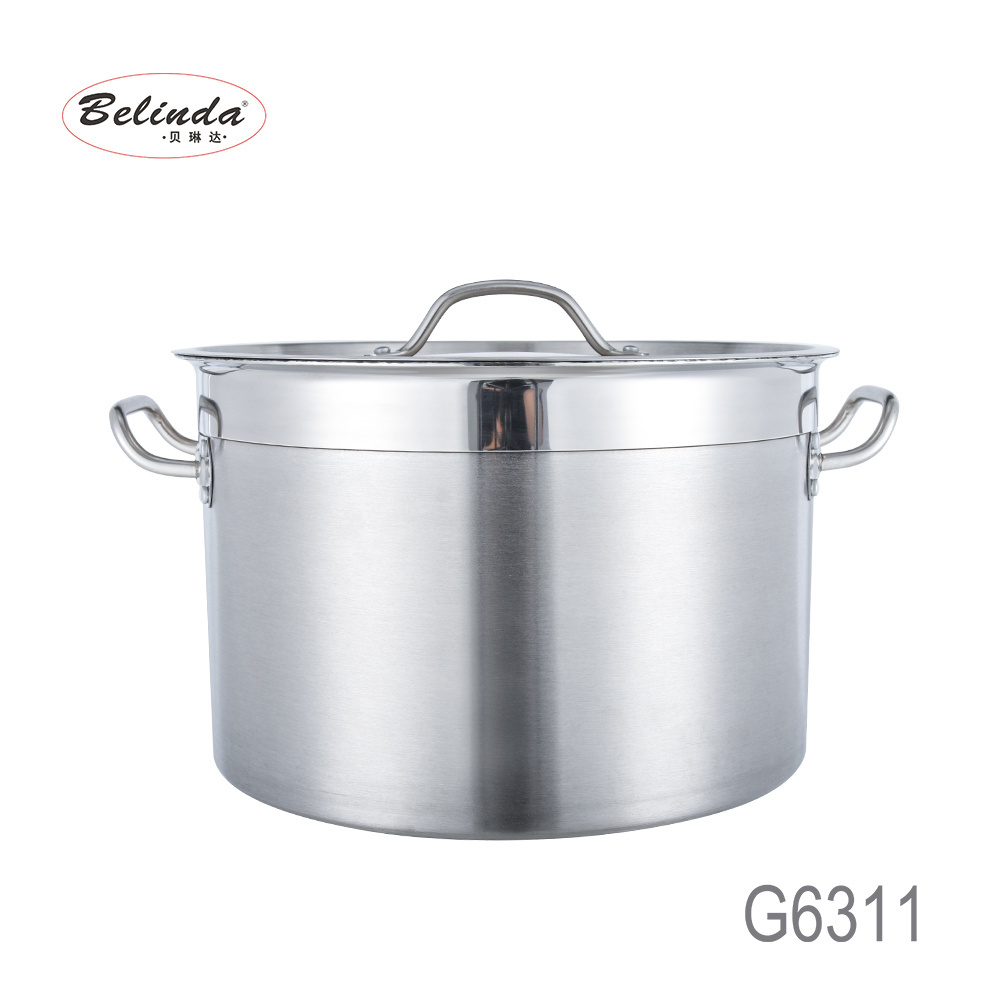 stainless steel heavy-duty large commercial induction saucepan composite frying pan cookware soup stock pot cooking pots