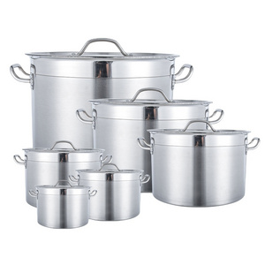 stainless steel heavy-duty large commercial induction saucepan composite frying pan cookware soup stock pot cooking pots