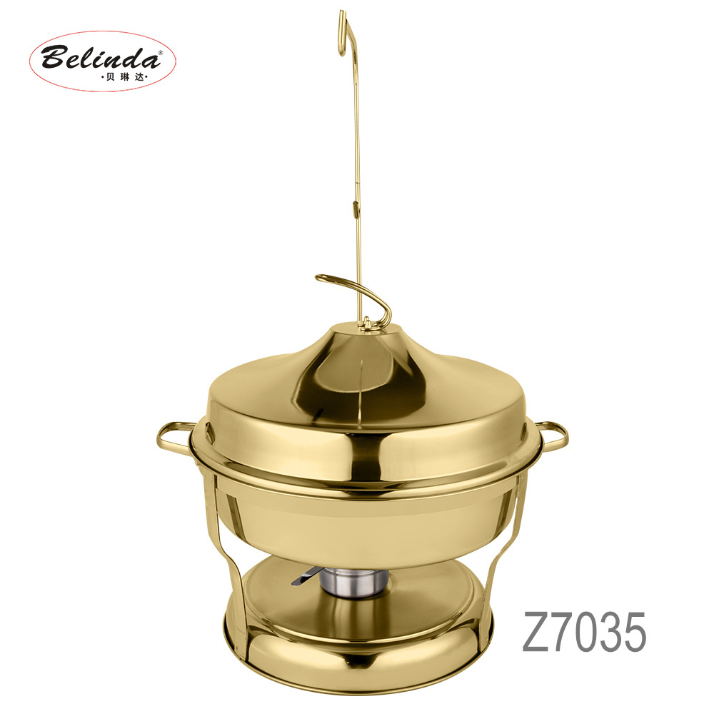 Factory Supplies Golden Chafing Dishes Chafer Dish Buffet Set With Hanger Stainless Steel Food Warmer Bulk Mini Chafing Dish