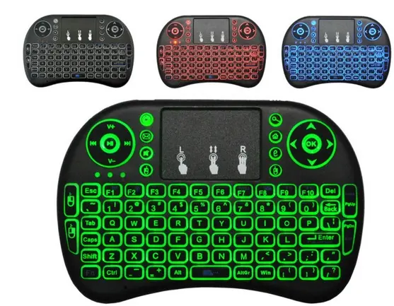 Cheapest i8 mini keyboard backlit 3 color 2.4G wireless MINI keyboard air mouse remote control