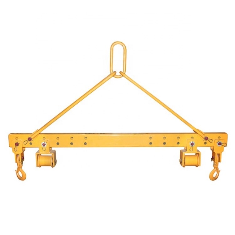 Steel adjustable lifting spreader beam for rotating and lift stone