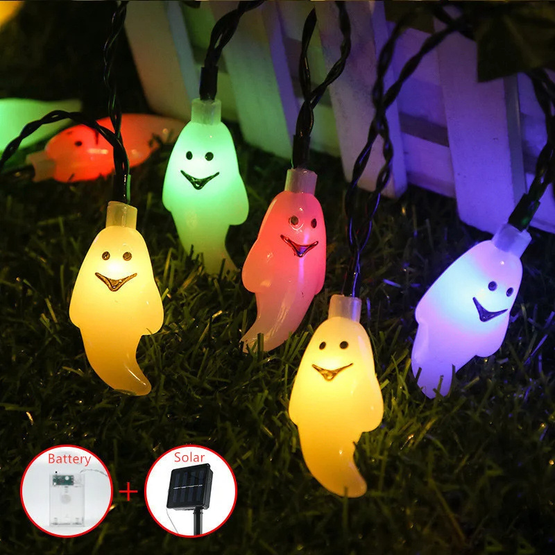 Christmas Decorations Ghost Lamp Solar String Lights Outdoor Led Halloween Lights Waterproof Solar Powered Patio Light 6M 7M