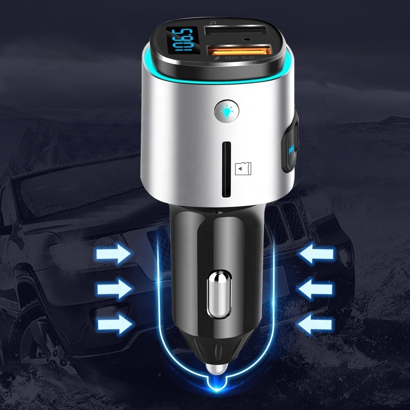 FM Transmitter Aux Wireless Handsfree BT4.2 Car Kit MP3 Player with Quick Charge Dual USB Port