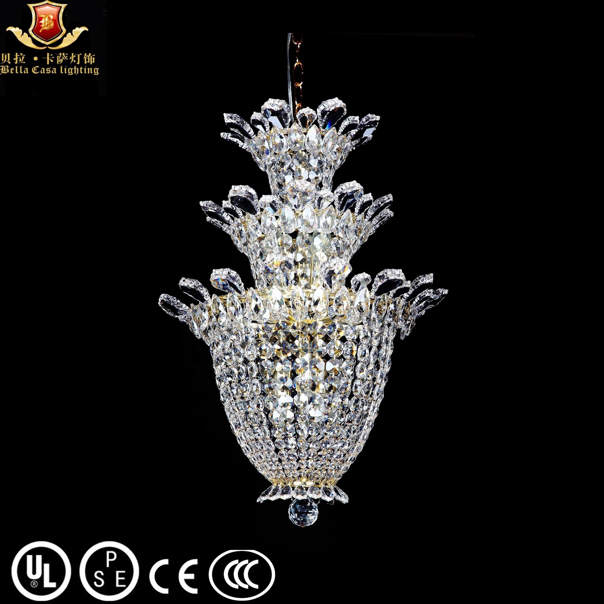 2023 Zhongshan Hot sale factory cheap price modern  stainless steel  glass crystal chandeliers pendant lighting fixtures