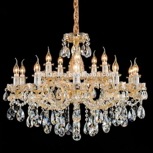 Blown Glass K9 Crystal Chandelier Gold Ceiling Light Modern