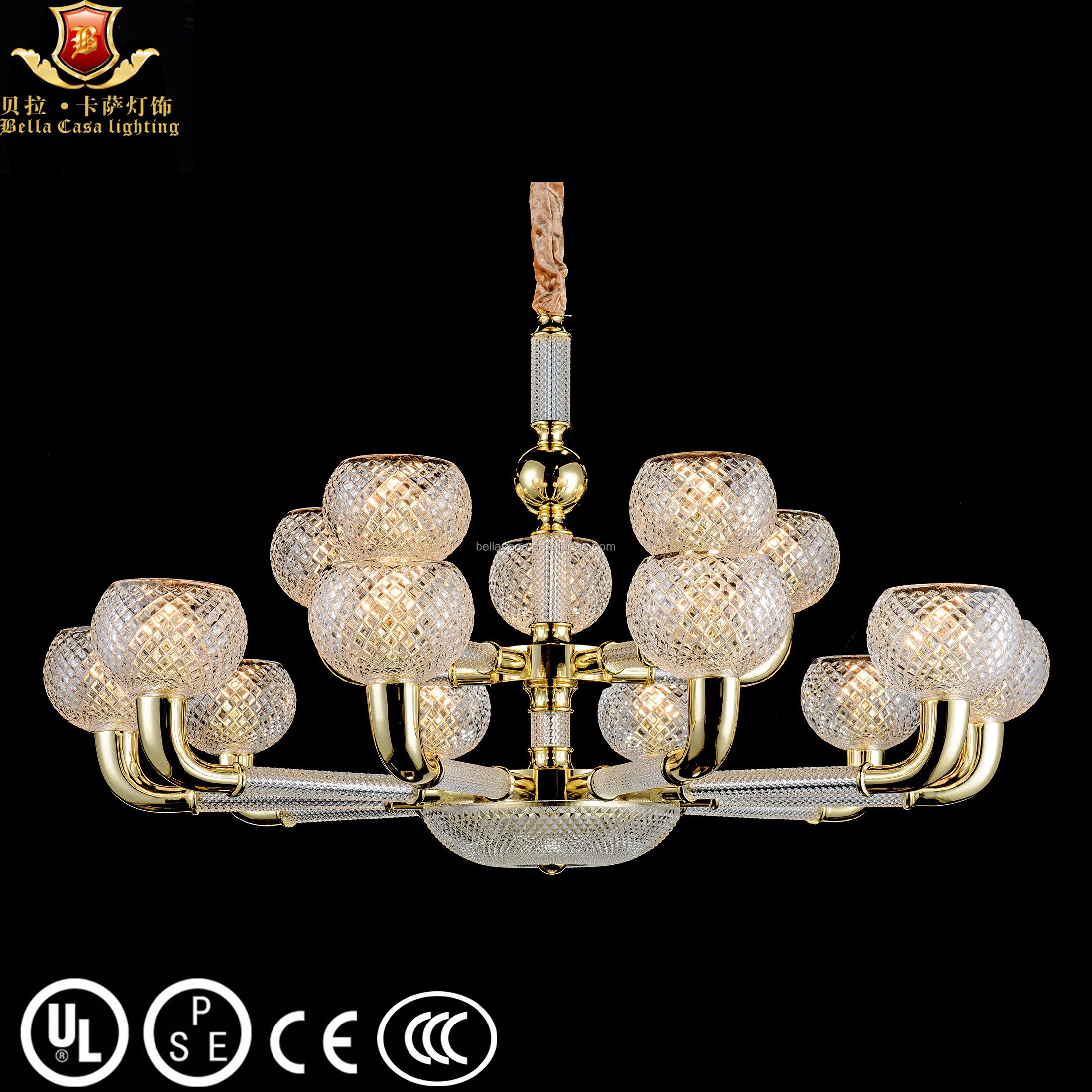 2023 High quality modern  elegance gold   metal European style crystal chandelier lighting