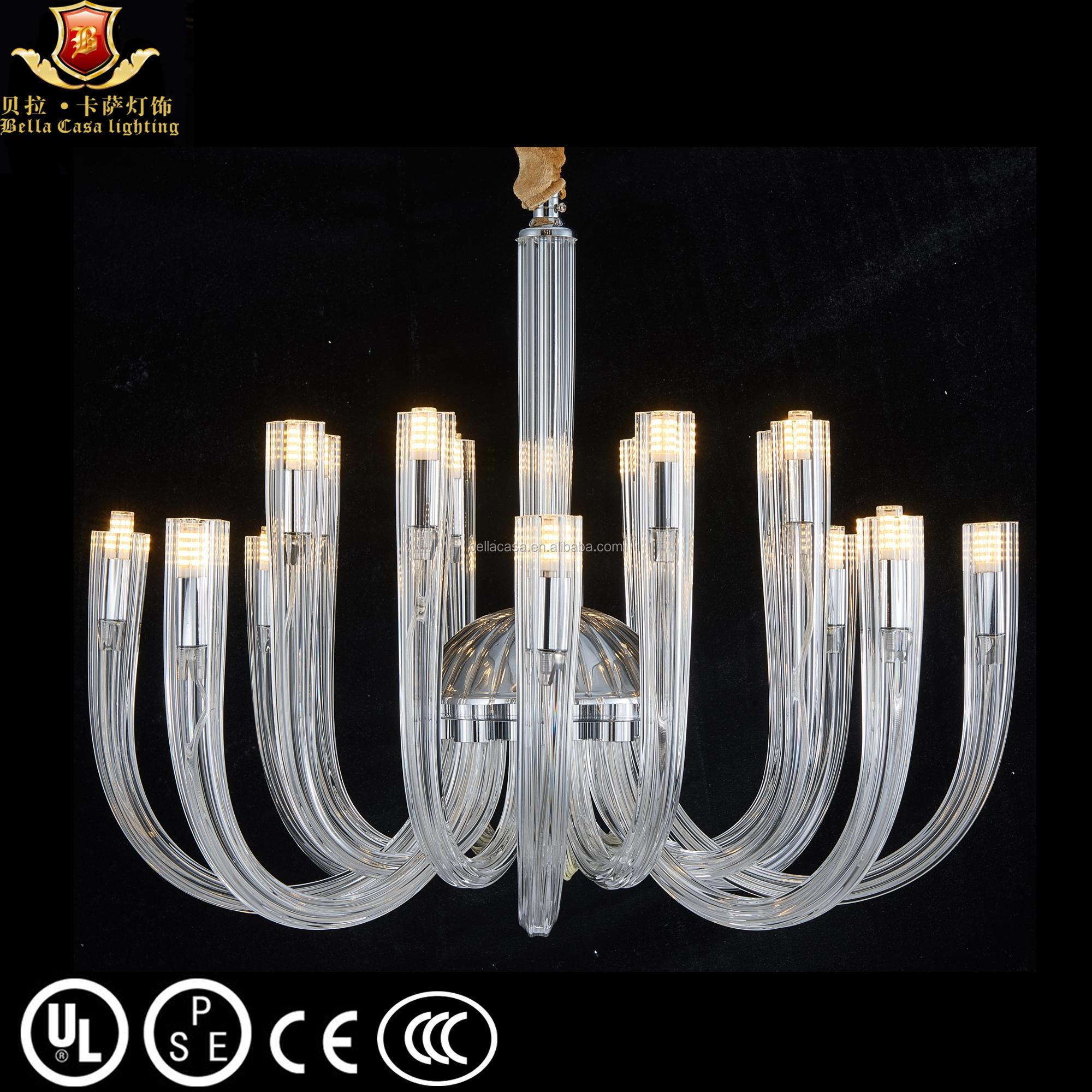 Classic chrome modern lighting clear chandelier simple style chic transitonal pendant ceilling light fixture for home hotel