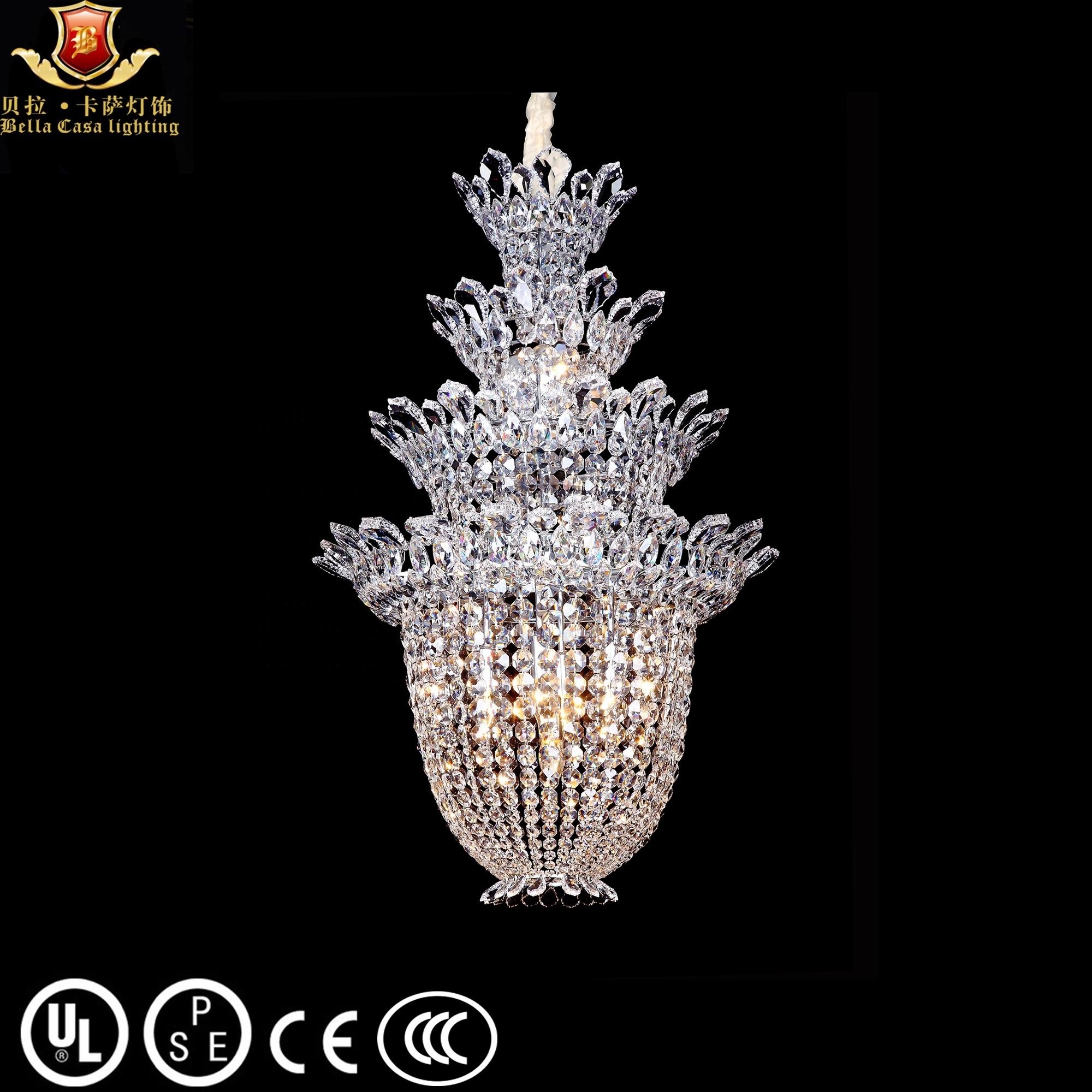 2023 Zhongshan Hot sale factory cheap price modern  stainless steel  glass crystal chandeliers pendant lighting fixtures