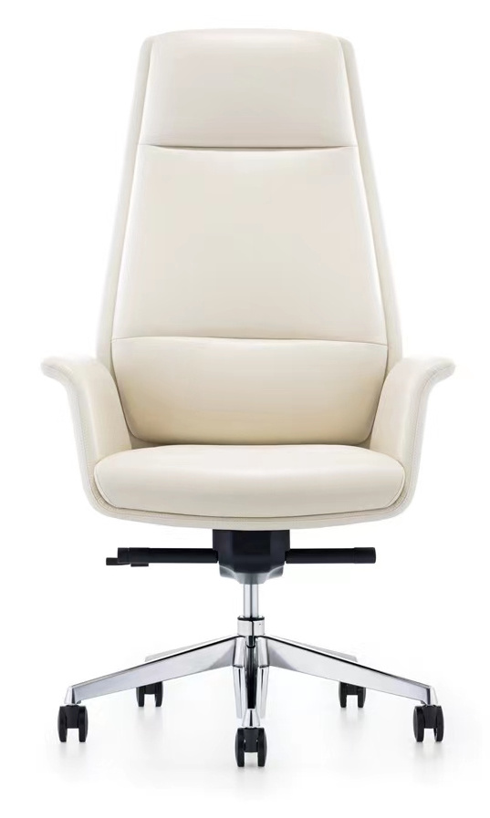 2021 newest white leather luxury ergonomic executive computer chair on wheels