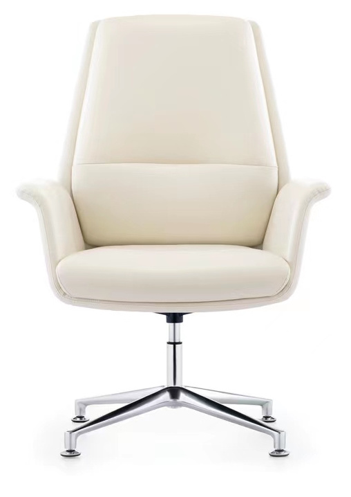 2021 newest white leather luxury ergonomic executive computer chair on wheels