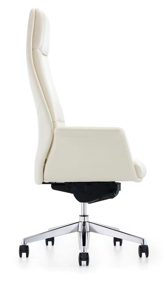 2021 newest white leather luxury ergonomic executive computer chair on wheels