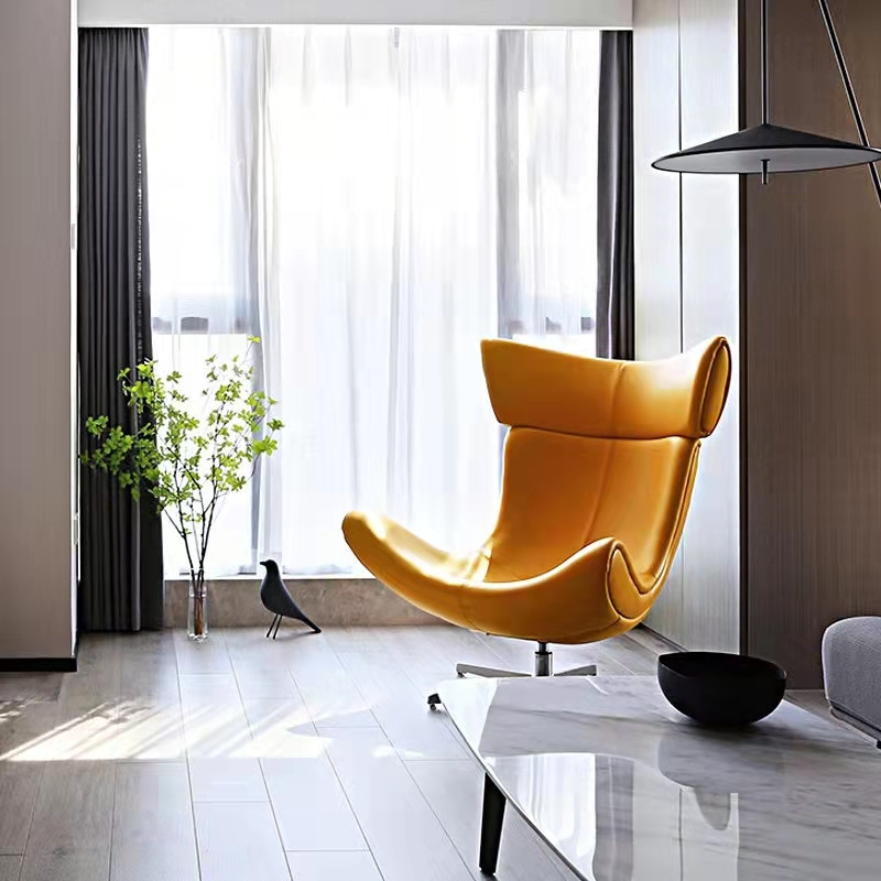 factory wholesale golden leather snail chair leisure chair with ottoman for living room and hotel