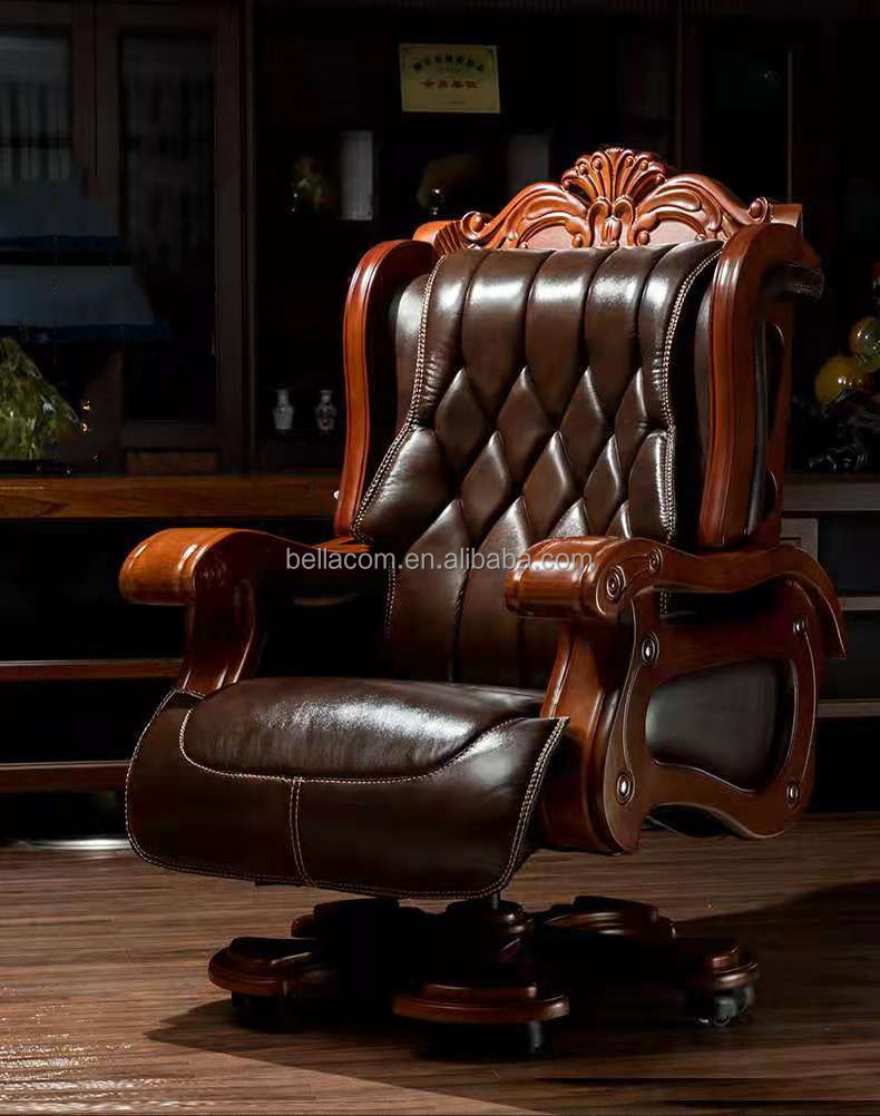 Wholesale ergonomic antique adjustable height executive leather swivel boss office desk chair