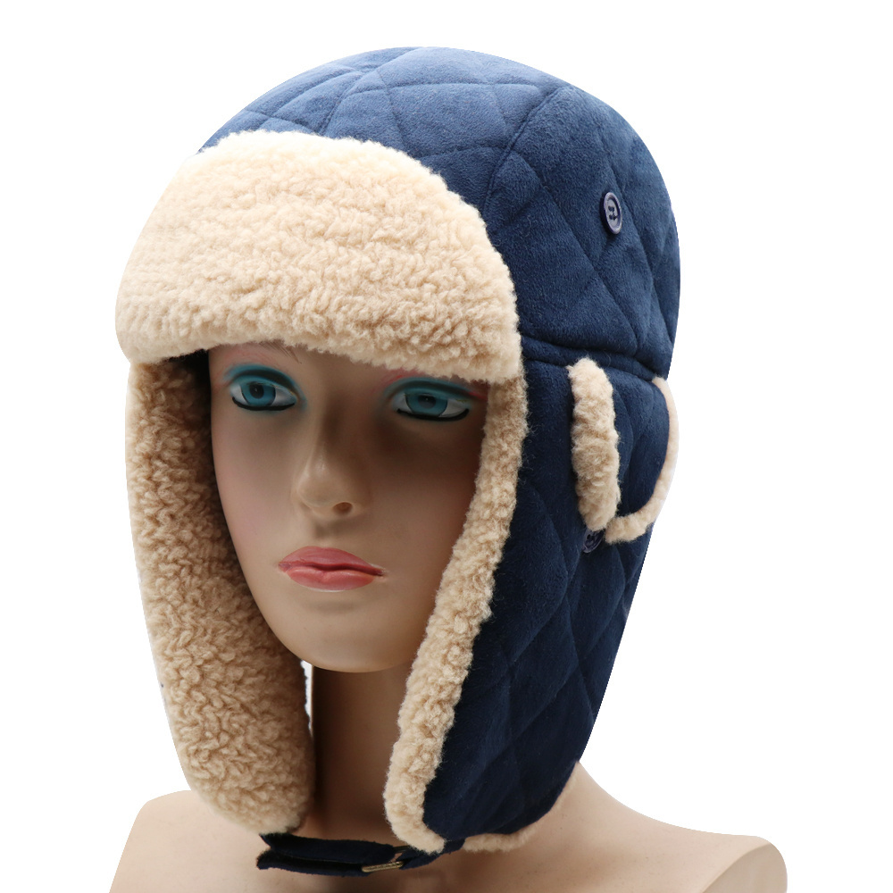 Custom Russian Rabbit Woman Warm Trooper Winter Ear Flap Cap Wool Trapper Hat Trapper Hat