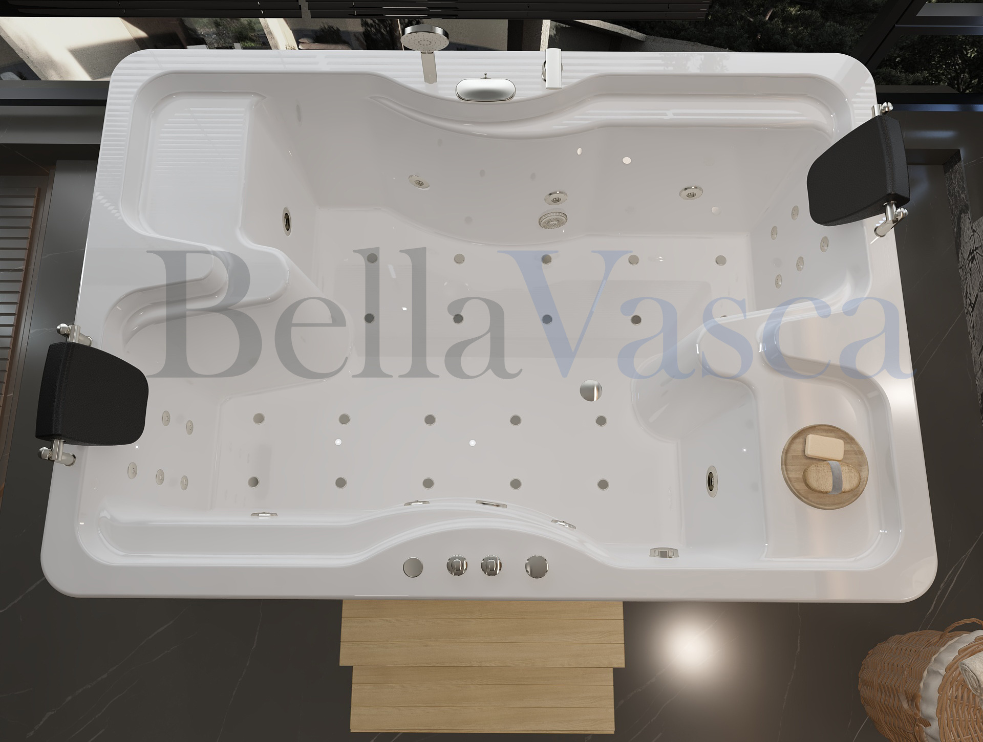 Oslo Jacuzzi Extra Suitable For Indoor And Outdoor Use Two Person 5Mm Acrylic White Anthracite Spa With Massage Bath Tub Adult