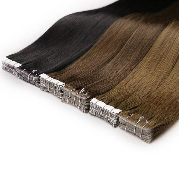 Wholesale 12a Grad Virgin 100 Human Hair Double Drawn injected tape hair extensions Natural Remy tape hair extension