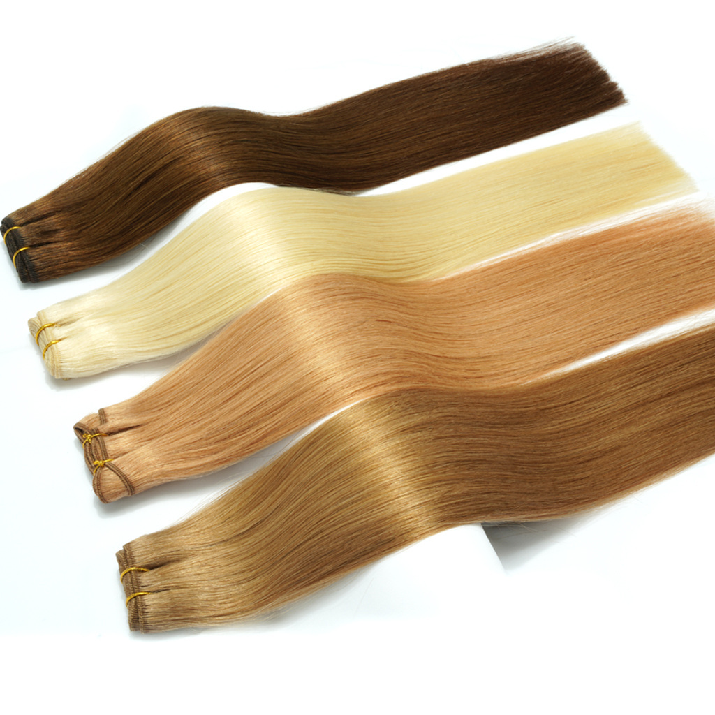 Weft Russian hair Cuticle Aligned Remy Virgin Double Drawn weft hair extensions human hair