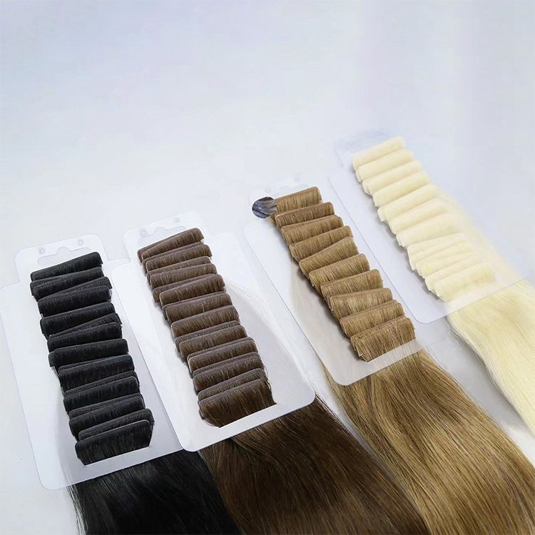 Wholesale 12a Grad Virgin 100 Human Hair Double Drawn injected tape hair extensions Natural Remy tape hair extension