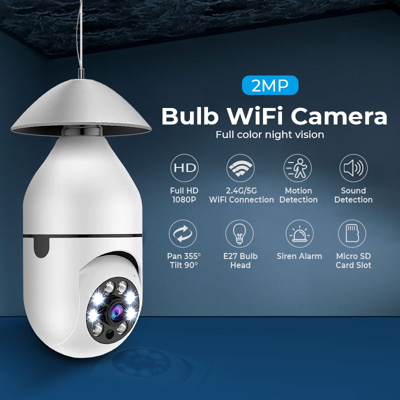 NEW 1080P 5G / 2.4G HD 360 Wifi CCTV Camera Light Bulb Camera Security Surveillance Wifi IP PTZ Camera