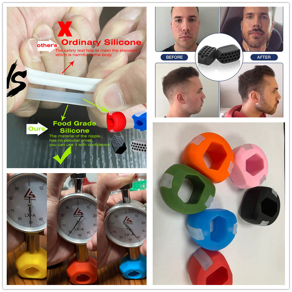 Portable Define Jawline Facial Exercise Chew Tool Face Fitness Jaw Ball Silicone Jaw mouth sport Ball exerciser jaw