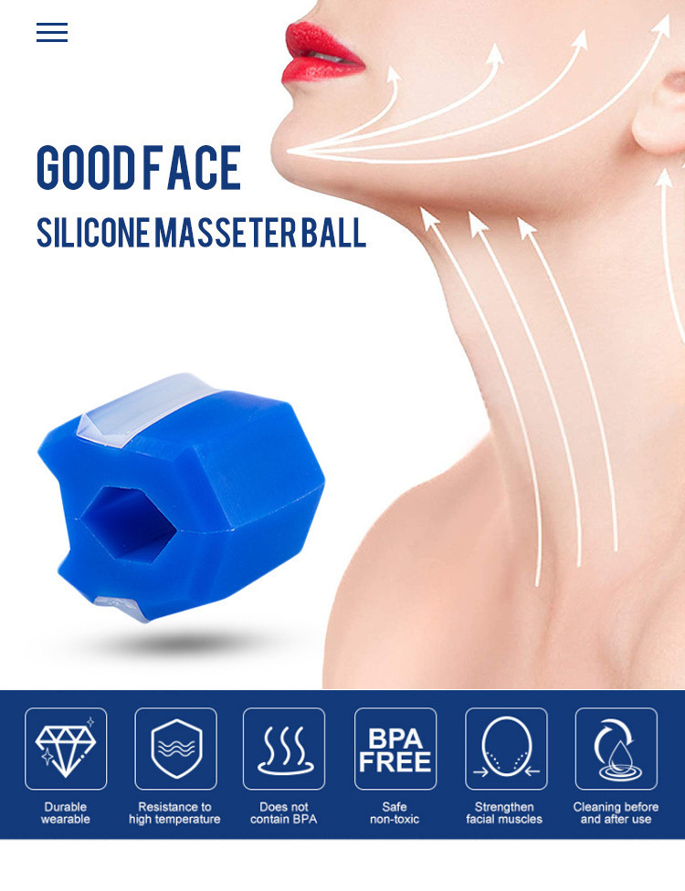 Portable Define Jawline Facial Exercise Chew Tool Face Fitness Jaw Ball Silicone Jaw mouth sport Ball exerciser jaw