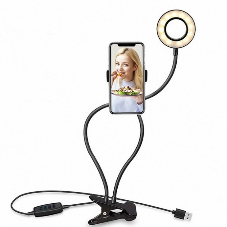 Selfie Ring Light with Cell Phone Holder for YouTube Video/Photography Compatible with Xs Max XR Android