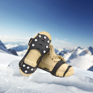 Black Silicone Crampons Durable Spikes Walk Traction Cleats 11 Stainless Steel Ice Grip Fit Boots and Shoes for Winter Safety