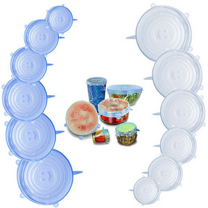 6 Pack of Food Grade Reusable Silicone Stretch Lids