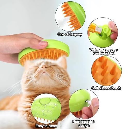 New Brushes Cat Brush - 3 In1 Cat Steamy Brush Small Animals