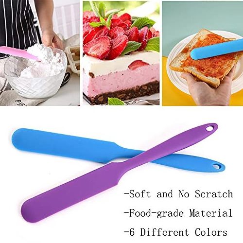 Bulk Small Silicone Spatulas Heat Resistant Kitchen Spatulas Mini Silicone Scraper Tool for Jar Opening with Long Handle