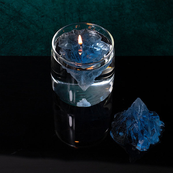 3D Iceberg Candle - Glass - Wax - Transparent - Light Blue scented candle creative luxurious candle jar