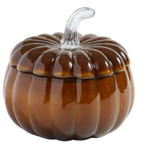 Harvest Festival Pumpkin Festival Halloween Glass Colored pumpkin hot gift Cookie jar pumpkin shape aromatherapy candle