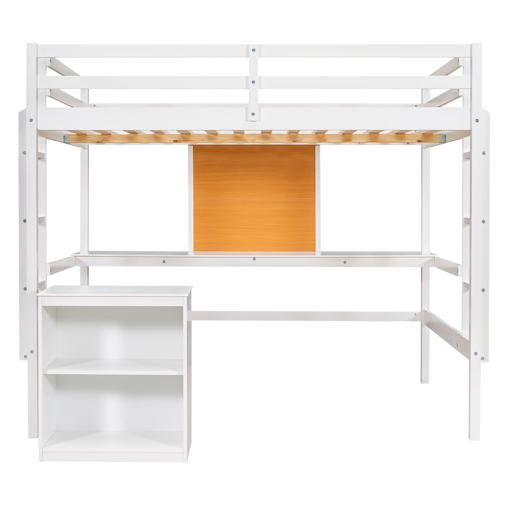 Bellemave Full Size Loft Bed Kids Bed with Desk and Tablet Wooden bed Frame